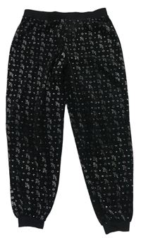 Černé plyšové pyžamové kalhoty s písmeny River Island