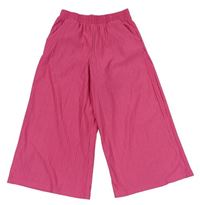 Růžové plisované culottes kalhoty Tu