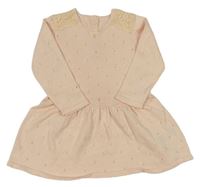 Lososové svetrové šaty s krajkou Mothercare