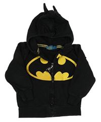 Černá propínací mikina s netopýřem a kapucí - Batman Rebel