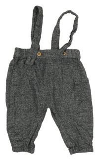 Tmavošedé melírované tepláky s kšandami H&M