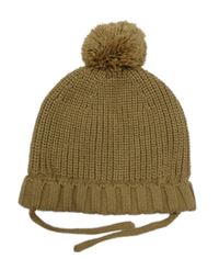 Hnědá pletená čepice s bambulí zn. Zara