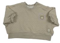 Béžová prošívaná oversize mikina s medvědem George