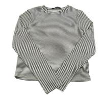 Bílo-černé pruhované žebrované crop triko Primark