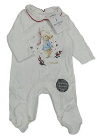 Nové - Bílý overal s králíkem a límečkem - Peter Rabbit M&S