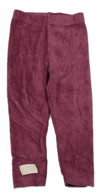 Vínové žebrované sametové legíny s nášivkou Nutmeg