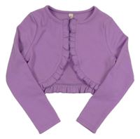 Levandulové žebrované bolerko s volány