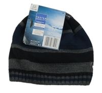 Nové - Tmavošedo-tmavomoddro-černá pruhovaná funkční čepice Crivit