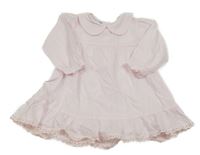 Světlerůžové lehké šaty s límečkem