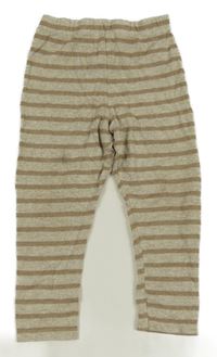 Béžovo-hnědé pruhované úpletové tepláky F&F