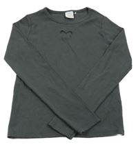 Tmavošedé žebrované triko s perforovaným motýlem Zara