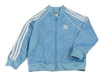 Světlemodrá sportovní propínací mikina s logy Adidas