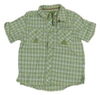 Zeleno-bílo-modrá kostkovaná košile