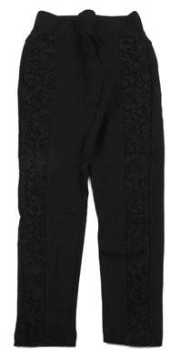 Černé tregíny s krajkou Hailys