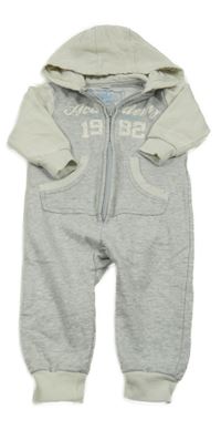 Šedo-světlešedá tepláková kombinéza s číslem a kapucí Alive