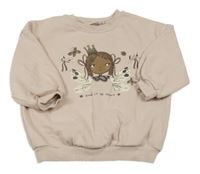 Pudrová oversize mikina s dívkou Next