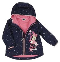 Tmavomodrá softshellová bunda s Minnie s hvězdami a kapucí Disney