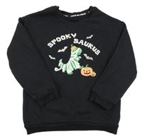 Černá mikina s dinosaurem a dýněmi Matalan