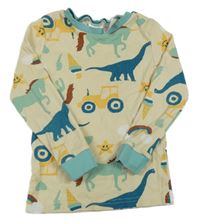 Béžové pyžamové triko s obrázky H&M