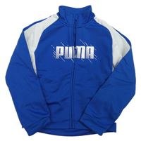 Modro-bílá sportovní propínací mikina s nápisem Puma