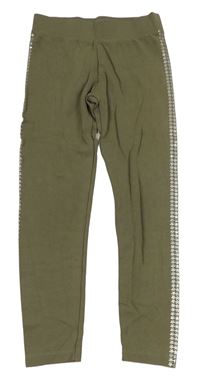 Khaki legíny s pruhy z hvězdiček M&S