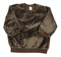 Hnědá plyšová mikina zn. H&M