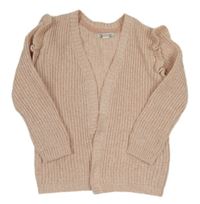 Světlerůžový třpytivý pletený cardigan Primark