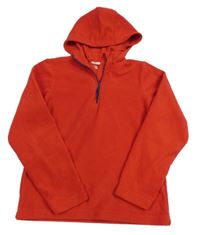 Červená fleecová funkční mikina s kapucí zn. MOUNTAIN WAREHOUSE