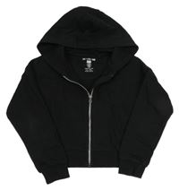 Černá crop propínací mikina s kapucí F&F