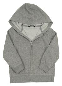 Šedá melírovaná propínací mikina s kapucí zn. George