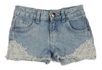 Světlemodré riflové kraťasy s krajkou Denim Co