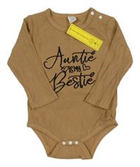 Nové - hnědé žebrované body s nápisem shein