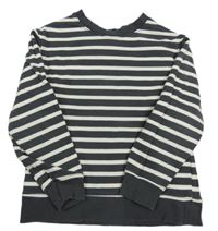 Tmavošedo-bílá pruhovaná mikina H&M