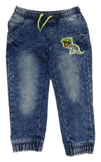 Tmavomodré melírované cuff rifle s dinem Kiki&Koko