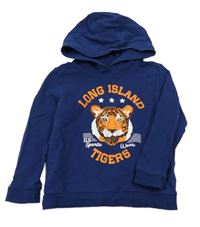 Tmavomodrá lehká mikina s tygrem a kapucí Lupilu