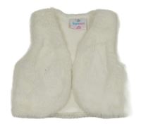 Bílá kožešinová podšitá vesta Topomini