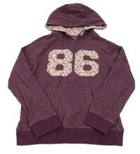 Fialová melírovaná mikina s číslem a kapucí F&F