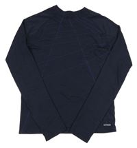 Tmavomodré vzorované thermo triko Decathlon
