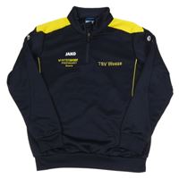 Tmavomodro-žlutá sportovní funkční propínací mikina s logem jako