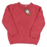 Nové - růžový svetr s 3D puntíky Primark