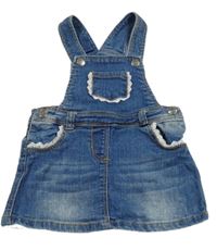 Modré laclové riflové šaty s kapsami Topomini