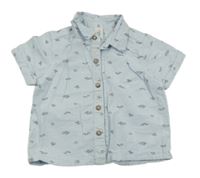 Světlemodrá pruhovaná košile s rybkami Topomini