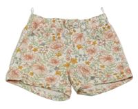 Bílo-barevné květované kraťasy C&A