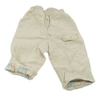 Béžové lněné kalhoty 