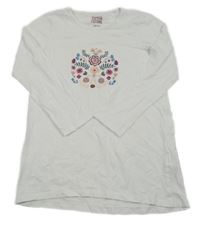 Bílá tunika s květinami 