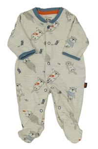 Smetanový pruhovaný overal s vydrami C&A