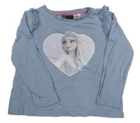 Modré triko s Elsou a volánky H&M