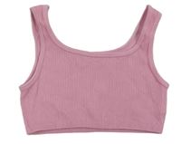 Růžový žebrovaný sportovní crop top 