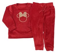 2 set - Červená plyšová mikina s Minnie + tepláky George