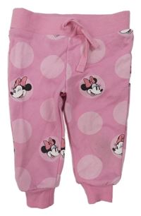 Růžové puntíkaté tepláky s Minnie Primark